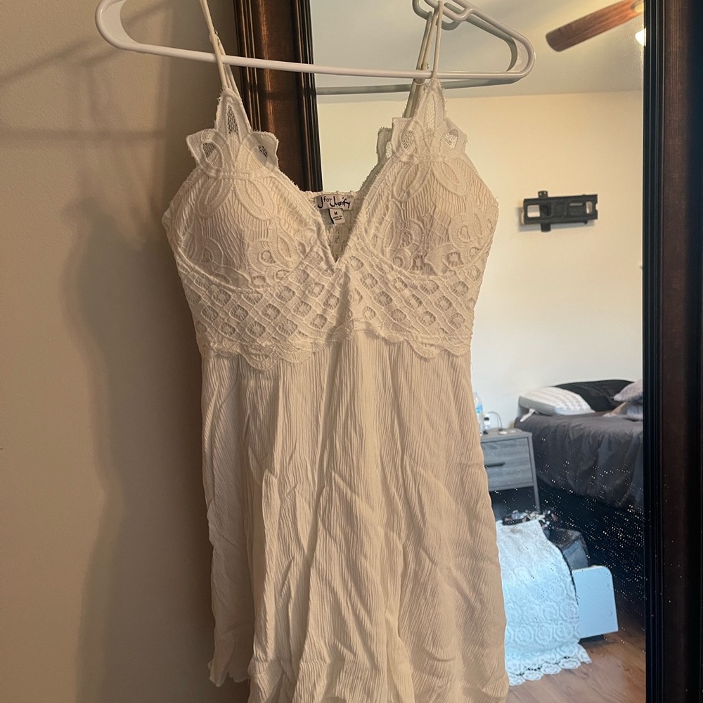 J for Justify White Mini Dress with Lace Detail